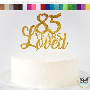 85 Jahre Cake Topper, 85. Geburtstag Cake Topper, 85. Geburtstag Dekoration, Glitzer 85 Cake Topper, 85. Geburtstag