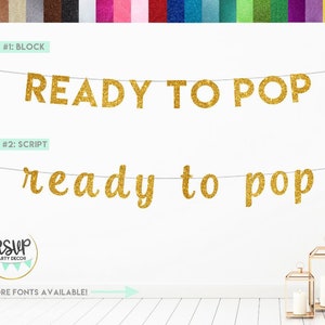 Ready to Pop Banner, Ready to Pop Sign, Popcorn Baby Shower, Popcorn Party Decor, Baby Shower Banner, Baby Shower Decorations, About to Pop