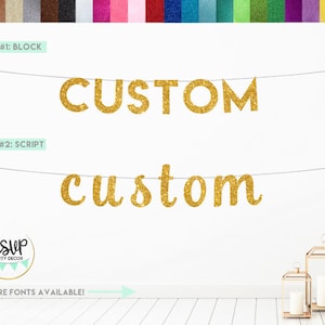 Estandarte de brillo personalizado, decoraciones de fiesta personalizadas, estandarte de cumpleaños personalizado, estandarte de despedida de soltera, estandarte de fiesta de compromiso, estandarte de evento personalizado
