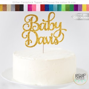Custom Baby Name Cake Topper, Baby Shower Cake Topper, Welcome Baby Topper, Baby Boy, Baby Girl, Personalized Baby Cake Topper