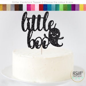 Little Boo Cake Topper, Halloween Baby Shower Cake Topper, Fall Baby Shower Decor, Halloween Gender Reveal Topper, Ghost Cake Topper