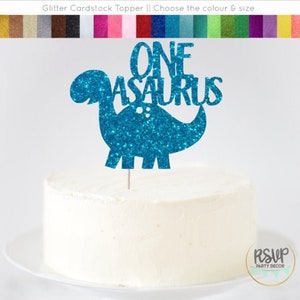 Oneasaurus ケーキトッパー、恐竜 1 歳の誕生日ケーキトッパー、恐竜 1 歳の誕生日パーティーデコレーション、One-a-saurus ケーキトッパー、恐竜パーティー