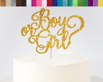 Boy or Girl Cake Topper, Gender Reveal Cake Topper, Baby Shower Cake Topper, Gender Reveal Decor, Boy or Girl? Sign, Gender Reveal Party