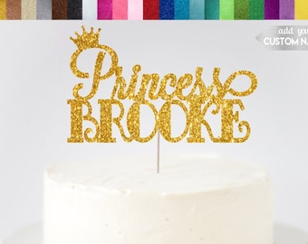 Custom Princess Cake Topper, Princess Cake Topper, Personalized Princess Cake Topper, Princess Party Decorations, Princess Birthday Decor