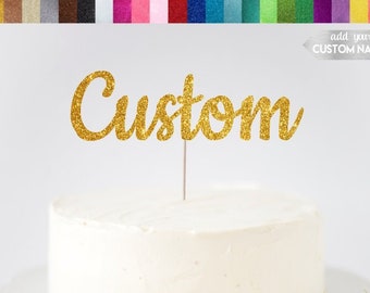 Topper de pastel personalizado, topper de pastel de nombre, topper de pastel de nombre personalizado, topper de pastel de nombre de brillo, topper de pastel, personalizado, topper personalizado