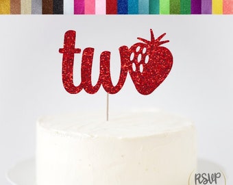 Erdbeere Zwei Cake Topper, TWOtti Frutti Cake Topper, Tutti Fruity Birthday Decorations, Fruit 2nd Birthday Decorations, Strawberry Theme