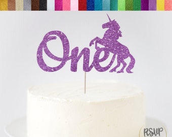 Unicorn One Cake Topper, Unicorn First Birthday Cake Topper, Unicorn 1st Birthday Party Decorations, Unicorn Cake Smash Topper