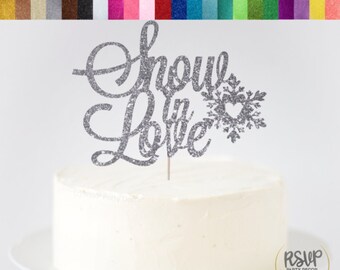 Snow In Love Cake Topper, Winter Engagement Cake Topper, Winter Engagement Party Decorations, Winter Wedding Cake Topper, Winter Shower