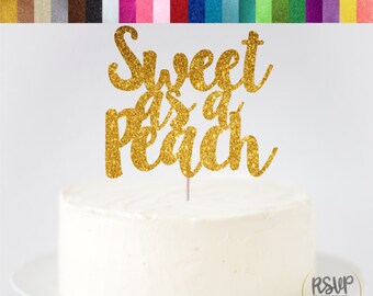 One Sweet Peach Cake Topper Peach Themed Party Decorations Etsy