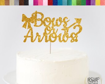 Bows or Arrows Cake Topper, Gender Reveal Cake Topper, Boy or Girl Cake Topper, He or She, Bohemian Gender Reveal Party Decorations