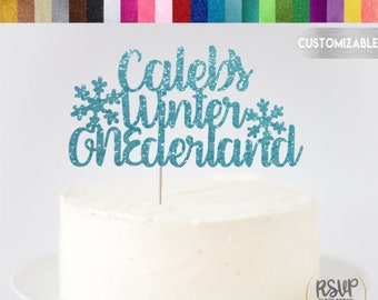Custom Winter ONEderland Cake Topper, Personalized Winter Onederland Topper, Winter Wonderland Party Decor, Winter First Birthday Topper