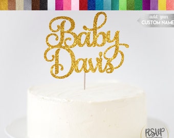 Custom Baby Name Cake Topper, Baby Shower Cake Topper, Welcome Baby Topper, Baby Boy, Baby Girl, Personalized Baby Cake Topper