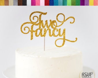 Two Fancy Cake Topper, Second Birthday Cake Topper, I'm Two Fancy Birthday Party Decorations