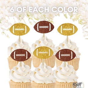Decorazioni per cupcake di compleanno di calcio, decorazioni di compleanno a tema di calcio, decorazioni di compleanno di calcio, forniture per feste di primo compleanno per ragazzi - 12 pezzi