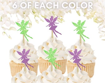 Fairy Cupcake Toppers, Fairy Birthday Decorations, Fairy First Birthday Decor, Fairy Baby Shower Decor, Storybook Party Decor - 12 PCS