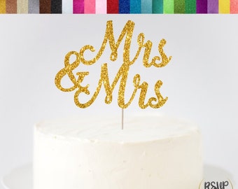 Mrs & Mrs Cake Topper, Same Sex Wedding Cake Topper, Lesbian Wedding Cake Topper, LGBTQ wedding, Love Wins, Love is Love, Mrs and Mrs Sign