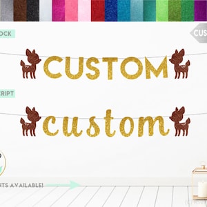 Waldparty Banner, WaldParty Dekoration, Reh Girlande, WaldParty Dekoration, Hirsch Baby Shower Deko