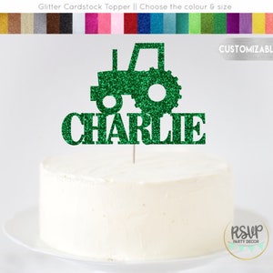 Custom Tractor Cake Topper, Personalized Farm Cake Topper, Tractor Party Decor, Farm Birthday Decor, Farm Themed Party Decorations