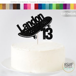 Custom Skateboard Cake Topper, Skateboarder Cake Topper, Skateboard Party Decorations, Extreme Sports Party, Skater Birthday Decorations