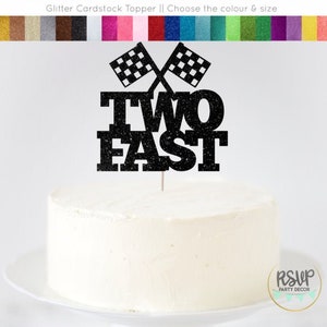 Two Fast Cake Topper, Racecar 2nd Birthday Cake Topper, Race Car Second Birthday Party Decorations, Car 2nd Birthday Cake Topper, Fast Sign