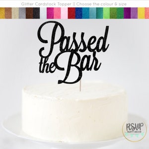 Cake topper "Passed The Bar", cake topper per esame di avvocato, decorazioni per feste di laurea per avvocati, forniture per laurea LLM 2025, cartello "Case Closed"