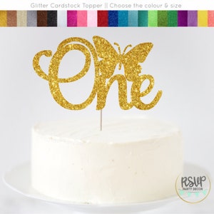 Butterfly One Cake Topper, Butterfly Themed 1st Birthday Cake Topper, Garden First Birthday Decorations, Spring 1st Birthday Cake Topper