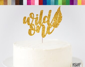 Wild One Cake Topper, Erster Geburtstag Torten topper, wo die wilden Dinge Torten topper sind, Wild Things Party Dekor, Feder Cake Topper