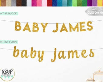 Baby Name Banner, Custom Baby Banner, Custom Baby Shower Banner, Baby Announcement Sign, Baby Name Sign, Welcome Baby Banner, Personalized