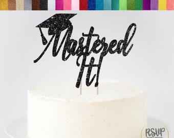 Mastered It Cake Topper, Master Graduation Cake Topper, Masters Graduation Party Deko, Masters Graduate Sign, Funny Masters Grad