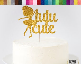 Tutu Cute Cake Topper, Dance Party Cake Topper, Girl 2nd Birthday Cake Topper, Ballerina Cake Topper, Ballerina Birthday Party Decorations