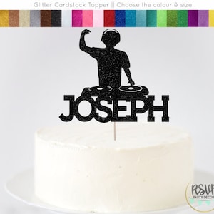 Adorno de pastel de DJ personalizado, decoraciones de fiesta de música, adorno de pastel de DJ, decoración de fiesta EDM, decoración de cumpleaños con tema musical, decoraciones de fiesta de Dj