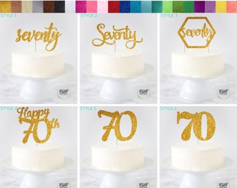 Seventy Cake Topper, 70 Cake Topper, 70th Birthday Decor, 70th Decorations, Seventieth Cake Topper, 70th Anniversary Decorations