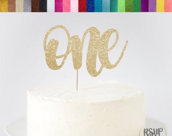 One Cake Topper, First Birthday Cake Topper, Glitter First Birthday Decor, 1st Birthday Cake Topper, 1 Cake Topper, Number One Cake Topper