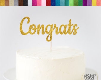 Proficiat Cake Topper, Congrats Sign, Gefeliciteerd Cake Topper, Afstuderen Cake Topper, Engagement Cake Topper, Job Promotie, Verjaardag