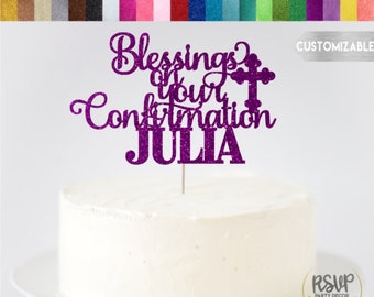 Custom Blessings On Your Confirmation Cake Topper, Confirmation Cake Topper, Personalized Confirmation Cake Topper, Confirmation Decorations