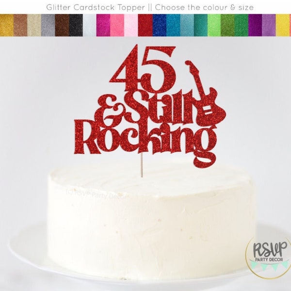 Custom Age Still Rocking Cake Topper, Music Birthday Party Decorations, Rockstar Cake Topper, Rock n Roll Party Decor, Age Rock Cake Topper