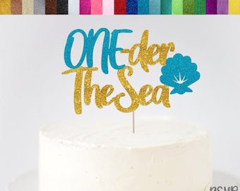 ONE-der The Sea Cake Topper, Ocean Themed 1st Birthday Cake Topper, Under The Sea First Birthday Party Decor, Mermaid 1st Birthday Topper