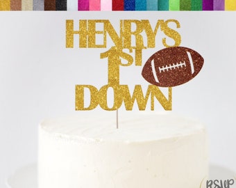 Custom 1st Down Cake Topper, Football 1st Birthday Party Decorations, First Down Party Decor, Football First Birthday Party Supplies