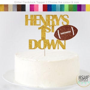 Custom 1st Down Cake Topper, Football 1st Birthday Party Decorations, First Down Party Decor, Football First Birthday Party Supplies