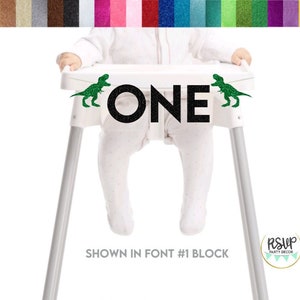 T-Rex One High Chair Banner, Dinosaur First Birthday Party Decor, T Rex 1st Birthday Party Decor, Dino First Birthday High Chair Bunting