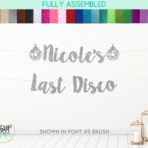 Custom Last Disco Banner, Disco Bachelorette Decorations, Last Disco Bach Party Decor, Personalized Bride&#39;s Name Bachelorette Sign