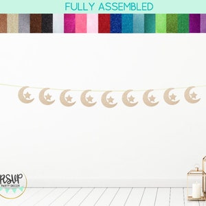 Moon and Star Garland, Twinkle Little Star Baby Shower Decor, Moon Party Decor, Space Birthday Party Decorations, Eid Party Decor