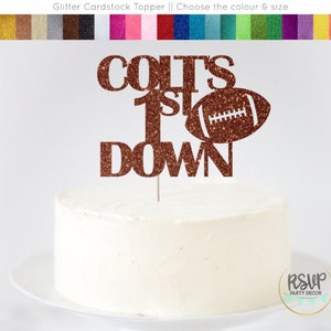 Custom 1st Down Cake Topper, Football 1st Birthday Party Decorations, First Down Party Decor, Football First Birthday Party Supplies