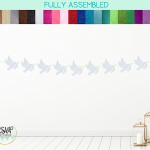 Dove Garland, Dove Banner, Baptism Party Decor, Religious Party Decor, First Holy Communion Party Decorations, Confirmation Party Decor