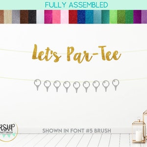 Let&#39;s Par-Tee Banner, Golf Ball Garland, Golf Birthday Party Decor, Golfing Party Decor, Man Golf Themed Party Supplies, Golf Decorations