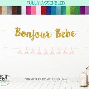 Bonjour Bebe バナー、エッフェル塔ガーランド、パリをテーマにしたベビーシャワーのデコレーション、フランスのベビーシャワー、パティスリーのベビーシャワーのデコレーション