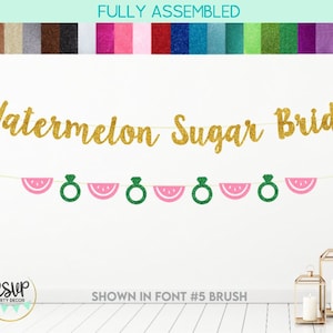 Watermelon Sugar Bride Banner, Watermelon Ring Garland, Summer Bachelorette Party Decorations, Tropical Bridal Shower Party Decor