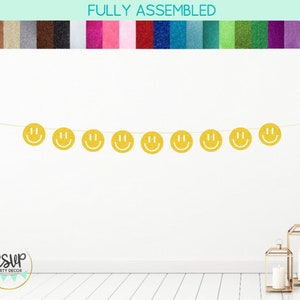 Smiley Face Garland, Emoji Banner, Tween Birthday Party Decorations, Teen Birthday Party Decor, Groovy Party Decor, Smile Party Decorations