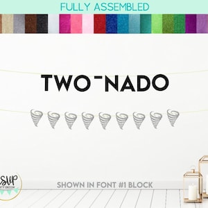 Two-nado Banner, Tornado Garland, Tornado 2nd Birthday Party Decor, Funny 2nd Birthday Party Decorations, Boy 2nd Birthday Party Decor