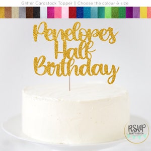 Custom Half Birthday Cake Topper, 6 Months Birthday Party Decor, Half Birthday Party Decor, 6 Month Birthday Party, 1/2 Cake Topper